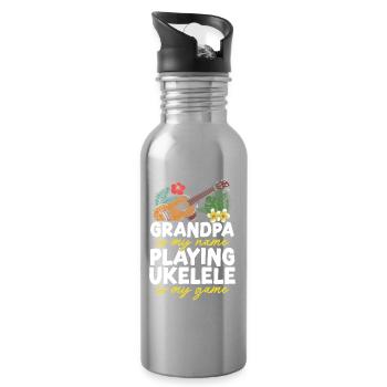 Ukulélé hawaïen ukélé grand-père - Gourde avec paille intégrée - argent clair - Droite