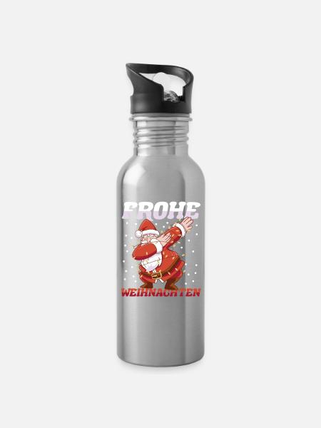 Bogenschütze Bogensport Bogenschießen - Trinkflasche mit integriertem Trinkhalm - Lightsilver