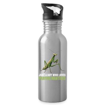 Gottesanbeterinnen Gottesanbeterin - Trinkflasche mit integriertem Trinkhalm - Lightsilver - Rechts