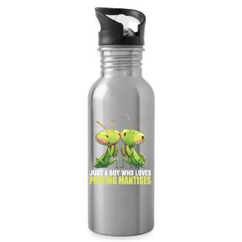 Gottesanbeterinnen Gottesanbeterin - Trinkflasche mit integriertem Trinkhalm - Lightsilver - Rechts