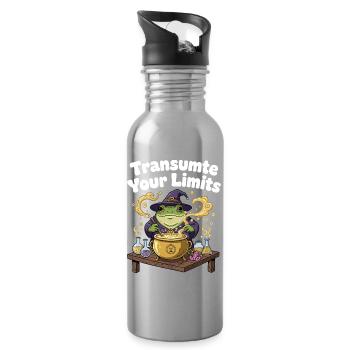 Transmute Borders – Frog Spell - Water bottle with straw - silver - Right