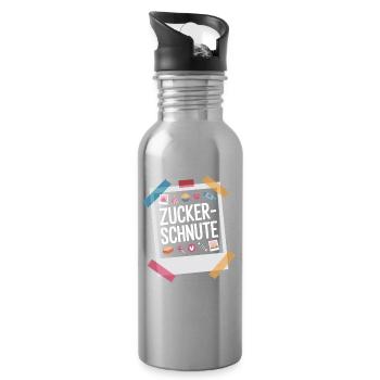 Museau sucré Dent sucrée Chocolat Sucre Museau - Gourde avec paille intégrée - argent clair - Droite
