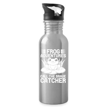 Frog Catcher Adventures Call The Brave Frog - Water bottle with straw - silver - Right