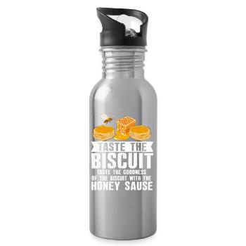 Goûte le filet biscuit miel - Gourde avec paille intégrée - argent clair - Droite