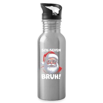Weihnachtsmann Sechs Sieben - Trinkflasche mit integriertem Trinkhalm - Lightsilver - Rechts