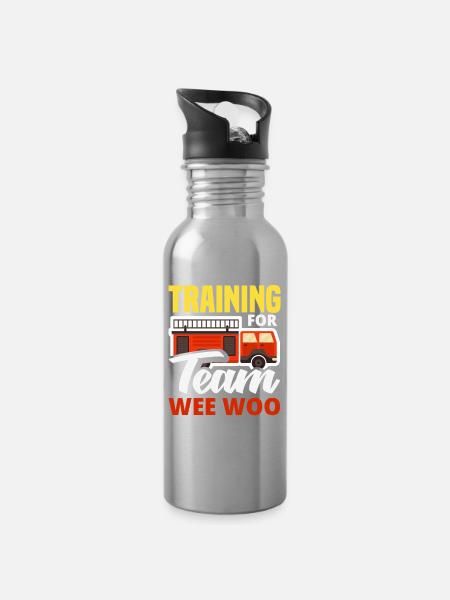 Wee Woo Squad Fire Tiny Firefighter - Water bottle with straw - silver