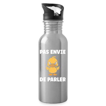 Ich will nicht über Duck reden - Trinkflasche mit integriertem Trinkhalm - Lightsilver - Rechts