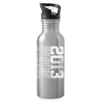 LIMITED EDITION 2013 13 JAHRE 13. GEBURTSTAG - Trinkflasche mit integriertem Trinkhalm - Lightsilver - Rechts