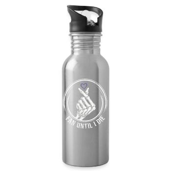 Fan until I Die – Skeleton Heart - Trinkflasche mit integriertem Trinkhalm - Lightsilver - Rechts