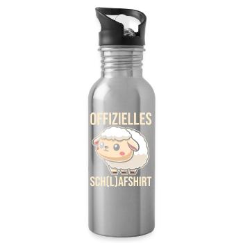 Official Sleep Shirt Sleeping Sheep - Water bottle with straw - silver - Right