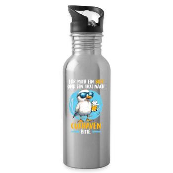 North Sea holiday FOR ME A BEER AND TAXI TO - Water bottle with straw - silver - Right