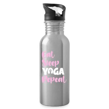 Mange Sommeil Yoga Répéter - Gourde avec paille intégrée - argent clair - Droite