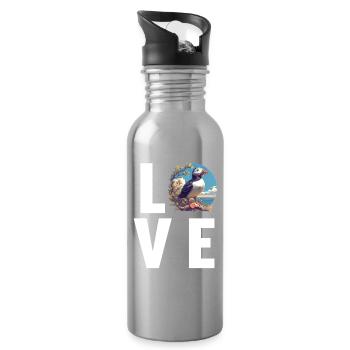 Puffin Papageientaucher - Trinkflasche mit integriertem Trinkhalm - Lightsilver - Rechts