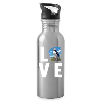 Puffin Papageientaucher - Trinkflasche mit integriertem Trinkhalm - Lightsilver - Rechts