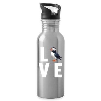 Puffin Papageientaucher - Trinkflasche mit integriertem Trinkhalm - Lightsilver - Rechts