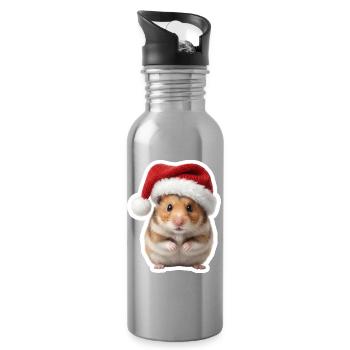 Doux Hamster - Doux Noël - Gourde avec paille intégrée - argent clair - Droite