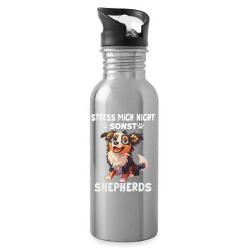 Don du propriétaire de chien T Shepherd Dog Walk T - Gourde avec paille intégrée - argent clair - Droite