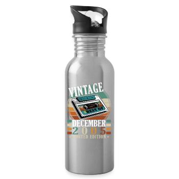 Vintage December 2005 Limited Edition - Water bottle with straw - silver - Right