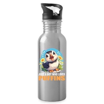 Puffin Papageientaucher - Trinkflasche mit integriertem Trinkhalm - Lightsilver - Rechts