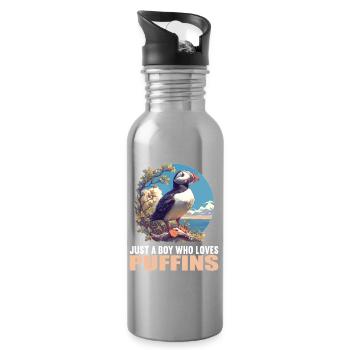 Puffin Papageientaucher - Trinkflasche mit integriertem Trinkhalm - Lightsilver - Rechts