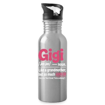 Gigi Cool Grandma Saying - Water bottle with straw - silver - Right