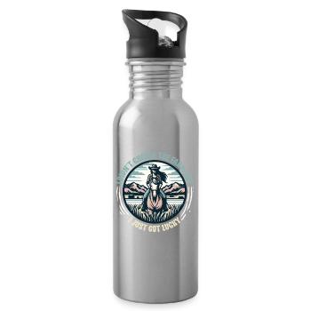 Wife of a farmer Mother - Water bottle with straw - silver - Right