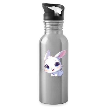 Bunny Bunny - Water bottle with straw - silver - Right