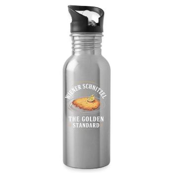 Wiener Schnitzel Golden Standard - Trinkflasche mit integriertem Trinkhalm - Lightsilver - Rechts