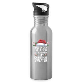 Expression de Noël sur l’inflation - Gourde avec paille intégrée - argent clair - Droite