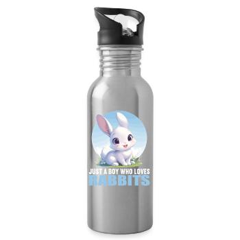 Lapin Lapin - Gourde avec paille intégrée - argent clair - Droite