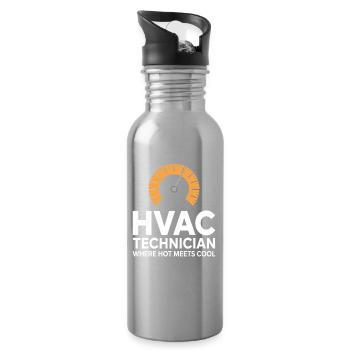 Expert en réparation CVC Technologie de climatisation - Gourde avec paille intégrée - argent clair - Droite