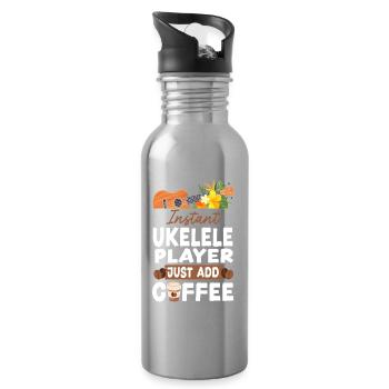 Hawaiian Ukulele Uke Coffee - Trinkflasche mit integriertem Trinkhalm - Lightsilver - Rechts
