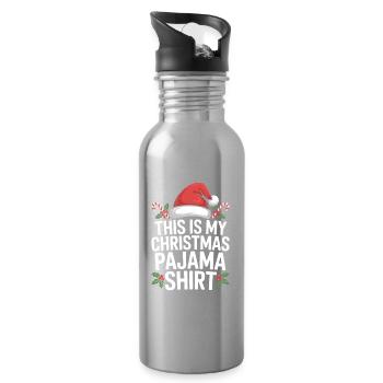 Das ist mein Weihnachts-Pyjamashirt - Trinkflasche mit integriertem Trinkhalm - Lightsilver - Rechts