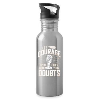 Poésie Slam Speak Loud Slam Poésie - Gourde avec paille intégrée - argent clair - Droite