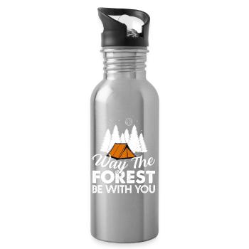 Camping Wilderness - Water bottle with straw - silver - Right