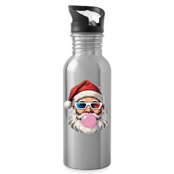 Père Noël Lunettes 3D Chewing Gum Cadeau Noël Xmas - Gourde avec paille intégrée - argent clair - Droite