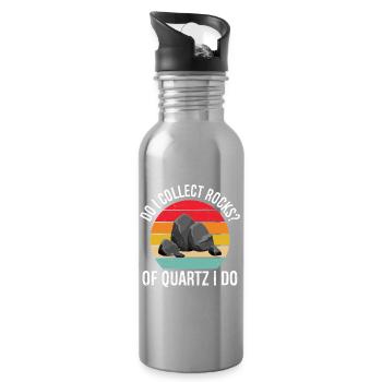 Retro Of Quartz I Do Rock Collector Geode Hunter - Water bottle with straw - silver - Right