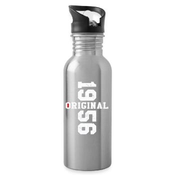 Original 1956 Vintage Vintage Birthday Gift - Water bottle with straw - silver - Right