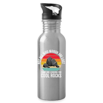 Not All Who Wander are Lost, Some are Looking - Trinkflasche mit integriertem Trinkhalm - Lightsilver - Rechts