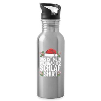 Chemise de nuit de Noël qui dit - Gourde avec paille intégrée - argent clair - Droite