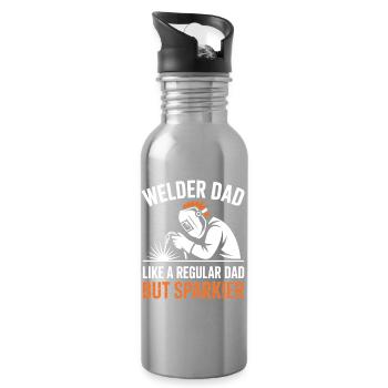 Schweißer Spruch Beruf Lustiges Schweißer Geschenk - Trinkflasche mit integriertem Trinkhalm - Lightsilver - Rechts