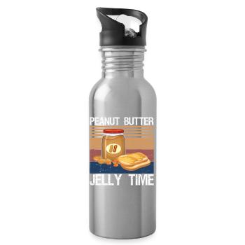 Peanut Butter Jelly Time - Trinkflasche mit integriertem Trinkhalm - Lightsilver - Rechts