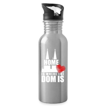 Cologne Home est là où le Dom est Cologne Carnaval Cologne - Gourde avec paille intégrée - argent clair - Droite