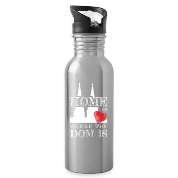 Cologne Home est là où le Dom est Cologne Carnaval Cologne - Gourde avec paille intégrée - argent clair - Droite