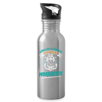 North Sea I'M ONLY REALLY HAPPY IN - Water bottle with straw - silver - Right