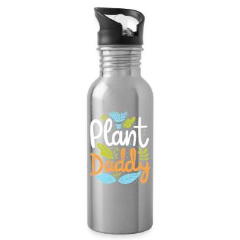 Plant Daddy – Fun Botany & Plant Lover - Water bottle with straw - silver - Right