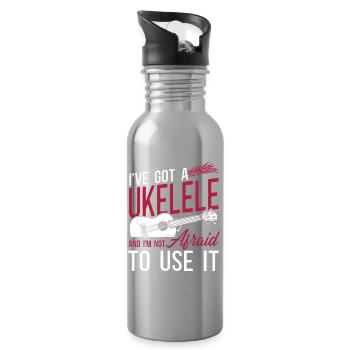 Hawaiian Ukulele Uke I've Got A - Water bottle with straw - silver - Right