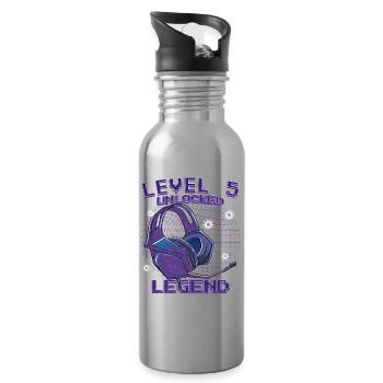 Level 5 Unlocked Legend - Water bottle with straw - silver - Right