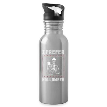Je préfère les squelettes de Noël pour hommes d’Halloween - Gourde avec paille intégrée - argent clair - Droite