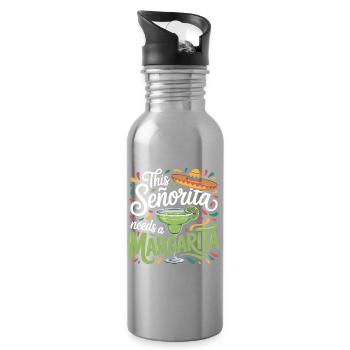 Diese Senorita braucht eine Margarita - Trinkflasche mit integriertem Trinkhalm - Lightsilver - Rechts